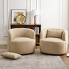 KINWELL Textured Linen Blend Weave Upholstered Swivel Barrel Accent Chair, Set of 2 - 2 of 4