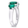 EVERLY JEWELRY  |   Sterling Silver 3 CT TGW Created Emerald 3 Stone Ring - 2 of 4