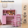 Study Desk and Chair Set for Children, Study Table for Kids - Features Bookshelf, Bulletin Board, Cabinets and Drawer - 2 of 4