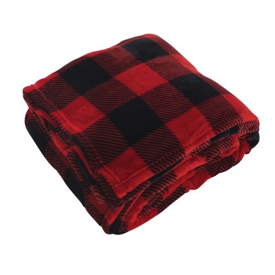 Hudson Home Collection Home Silky Plush Blanket, Buffalo Plaid Fleece