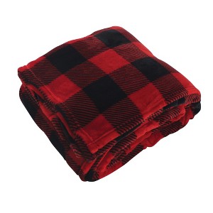 Hudson Home Collection Home Silky Plush Blanket, Buffalo Plaid Fleece - 1 of 2