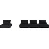 Anna 160" Black Polyester 4-Seater Modular Sofa - 3 of 4