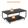 Costway Coffee Table 2-Tier Modern Marble Coffee Table W/ Storage Shelf for Living Room - 4 of 4