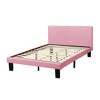 Royal Hampton Wooden Full Bed with Faux Leather Upholstery, Pink - 4 of 4