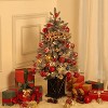 Artificial Christmas Tree Pre-Lit Christmas Tree with Snowflakes and Red Berries, Christmas Tree with White Elk Base for Home, Porch, Office - 3 of 4