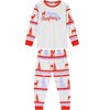 cheibear Christmas Sleepwear Long Sleeve Tee with Pants Lounge Holiday Family Pajama Sets Red-White - 2 of 4