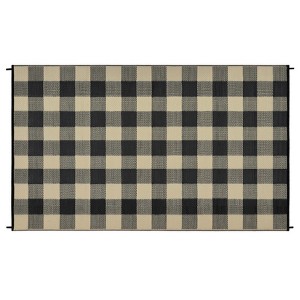 Outdoor Plastic Straw Rug Waterproof Patio Rug Double-Sided Camping Mat with Storage Bag, Checkerboard Pattern, Balcony Outdoor Mat - 1 of 4