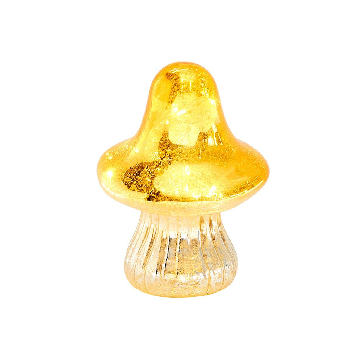 The Lakeside Collection Fall Lighted Glass Mushrooms - Green, Yellow or Orange -