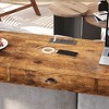 NicBex Dining Table Set for 3 Kitchen Table Pub Bar Table 3 Drawers Long Dining Table Set with 3 Stools Power Outlets Easy Assembly - 2 of 4