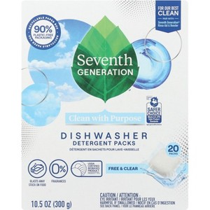 Seventh Generation Dishwasher Detergent Packets - Free & Clear 20 Ct. - 1 of 2