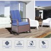 Outdoor Rattan Wicker Rocking Chair Patio Recliner with Soft Cushion, Adjustable Footrest, Max. 135 Degree Backrest - 4 of 4