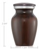 Reminded Small Cremation Memorial Urn for Human Ashes, Mini Keepsake with Velvet Case - 3 of 4