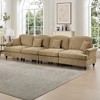 Elegant Mid-Century Straight Sectional Sofas Couch with Flared Arms, Removable Ruffled Skirts, Spindle Legs, Comfy Chenille Fabric for Living Room - 4 of 4