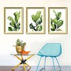 FONTOI Plants Wall Art Set of 3 Green Leaf Prints with Wood Picture Frame, Wall Decor Living Room Modern Decor for Office, Green 20"* 28"*1.2" - 4 of 4