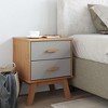 vidaXL Bedside Cabinet Storage End Table Bedroom Furniture Solid Wood Pine - Brown - 3 of 4