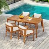 Christopher Knight Home Tensas Outdoor Acacia Wood 5 Piece Dining Set with Cushions - 2 of 4