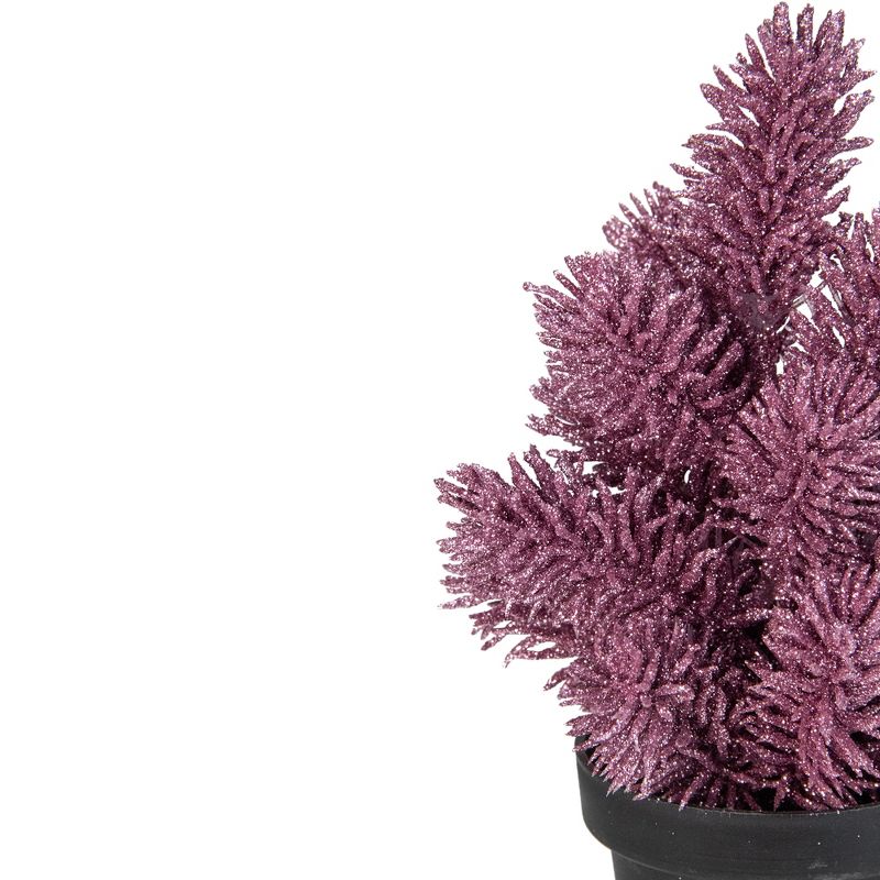Northlight 8.5" Pink Potted Metallic Glitter Artificial Pine Christmas Tree - Unlit, 2 of 4