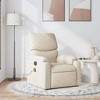 vidaXL Fabric Massage Recliner Chair for Living Room & Home Theater with 6-Point Vibration, Adjustable Back & Footrest - Cream - 2 of 4