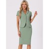 INSPIRE CHIC Women's Short Sleeve Blazer Jacket Pencil Skirt Business Suit Set 2 Pcs - 2 of 4