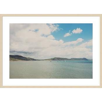 42" x 30" The Beautiful English Channel by Laura Evans Framed Wall Art Print Light Brown - Amanti Art