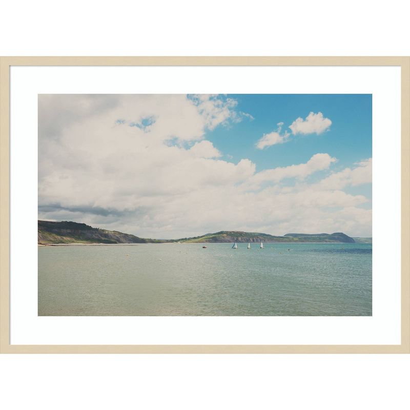 42&#34; x 30&#34; The Beautiful English Channel by Laura Evans Framed Wall Art Print Light Brown - Amanti Art, 1 of 11