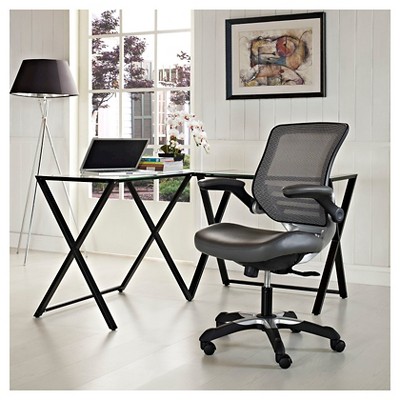 Edge Modern Gray Mesh and Leatherette Adjustable Office Chair