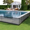 Tangkula 80" x 39" Vinyl Picket Fence 2 No Dig Fence Panels for Soft Ground Black - 2 of 4