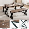 Rectangular Kitchen Table Set with Sturdy Metal Frame, Dining Table with Benches for 4, Space-Saving Design for Kitchen, Dining Room, and Apartment - 4 of 4