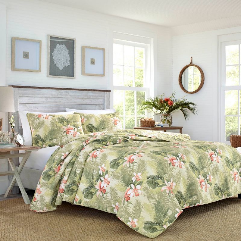Tropical Orchid Palm Quilt & Sham Set Green - Tommy Bahama, 1 of 9