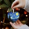 Starry Night Heart Christmas Ornaments, Crystal Glass Art Ornament for Tree, Elegant Artist Ornament Gift with Gift Box - 2 of 4