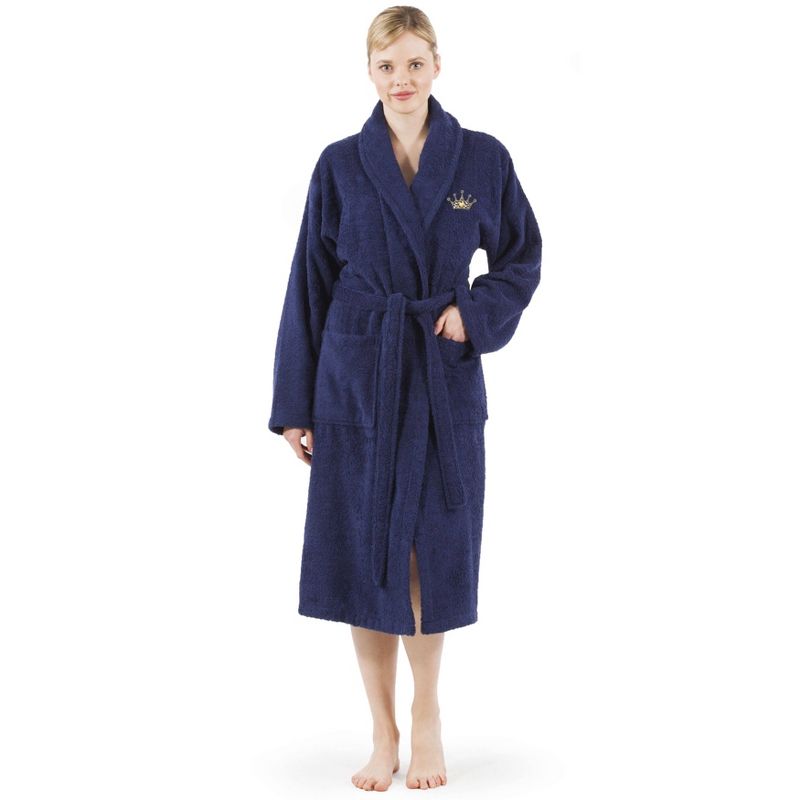 Terry Bathrobe with Cheetah Crown Embroidery - Linum Home Textiles, 4 of 7