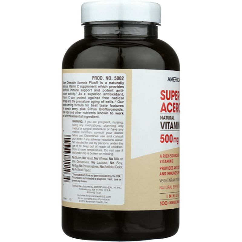 American Health Dietary Supplements Super Acerola Plus Natural Vitamin C, 2 of 4