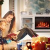 R.W.FLAME 48" Electric Fireplace with Wood Mantel: Pearl Freestanding Unit with Logs & Remote, TV Stand Heater, Adjustable LED Flame, 750W/1500W - 4 of 4