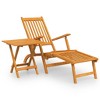 vidaXL Patio Deck Chair with Footrest and Table Solid Wood Acacia - 2 of 4
