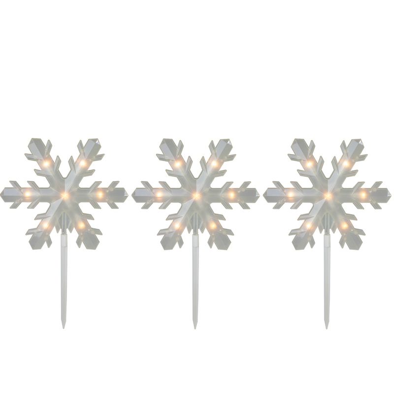 Northlight 5ct Snowflake Christmas Pathway Marker Lawn Stakes - Clear Lights, 3 of 4