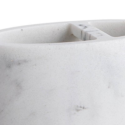 White Marble Effect Resin Toothbrush Holder