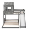 NicBex Fendi Twin Over Full Bunk Bed with Ladder Slide and Safety Guardrail Gray - 4 of 4