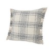 HomeRoots Set of Two 20" Off White And Gray Plaid Cotton Throw Pillows with Fringe - 4 of 4