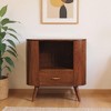 HomeRoots 30" Chestnut Solid Wood Oval Accent Cabinet With One Drawer - 2 of 4