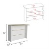 LunaLulinlk Kitchen Island with Ample Workstation and 2-Tier Shelf White / Light Pine - 3 of 4