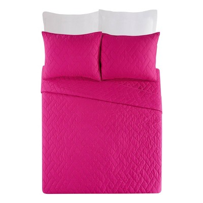 Pink Full Cotton Minimalist Duvet Coverlet Set