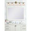 Elegant Lighting Collier 5 Light Satin Gold and Frosted White Glass Wall Sconce - 2 of 4