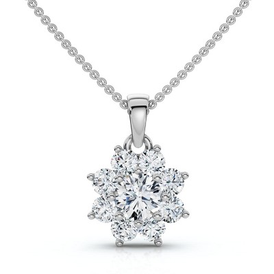 Pompeii3 1/2Ct Lexi Diamond Pendant 14k Gold 18" Necklace Lab Created EF/VS