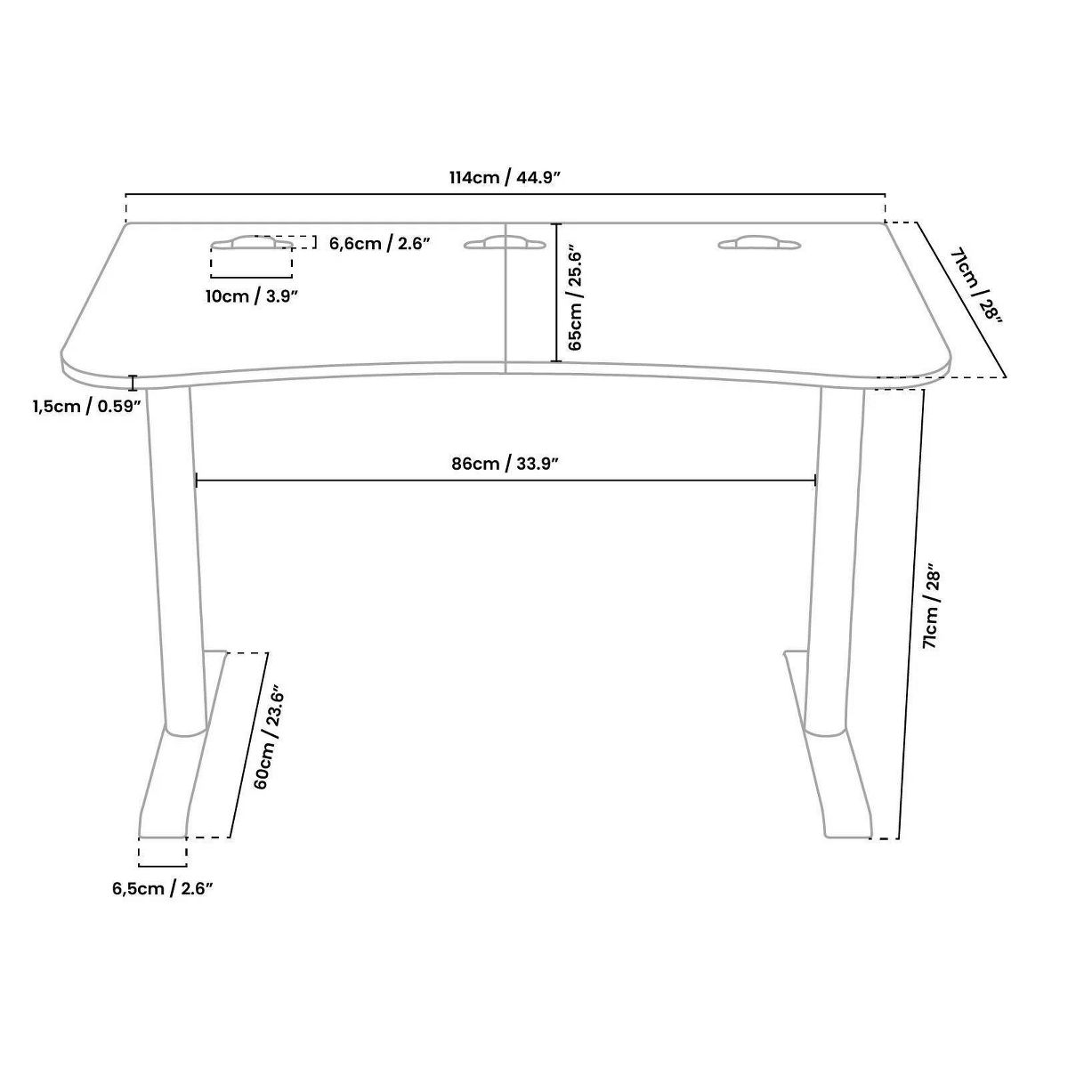 Arozzi Arena Compact Curved Gaming Desk - thumbnail 10
