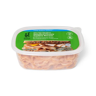 Lower Sodium Smoked Honey Turkey Breast Ultra-Thin Deli Slices - 16oz - Good &#38; Gather&#8482;