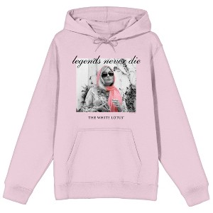 White Lotus Tanya McQuoid Legends Never Die Long Sleeve Cradle Pink Adult Hooded Sweatshirt - 1 of 2