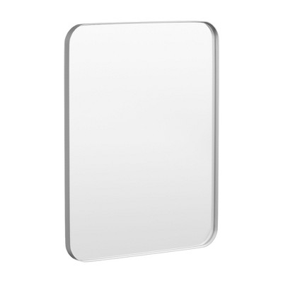 Tempered Glass Rounded Rectangle Framed Wall-Mounted Bathroom Vanity Mirror