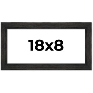 PosterPalooza | 18x8 Wide Barnwood Picture Frame, UV Acrylic, 6 Finishes - Grey, Brown, White, and Black - 1 of 4