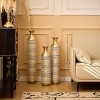 Gilded White Metal Vase Trio Set, 3D Floral Relief Cylinder Vases, Mother's Day Gift Home Décor Centerpiece - 3 of 4