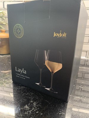Joyjolt Claire Crystal White Wine Glasses – Set Of 2 – 11.4 Ounce